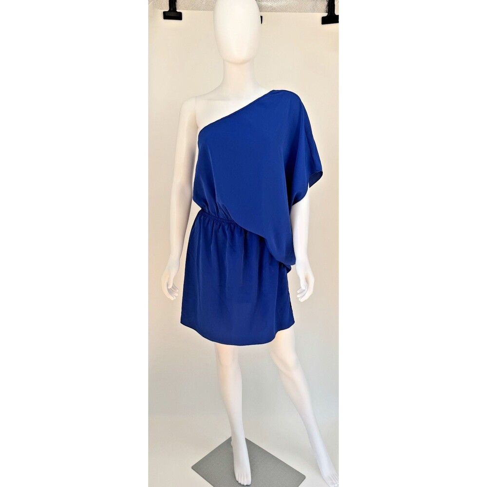 Blue Dress Women’s M Medium One Shoulder Ruffle